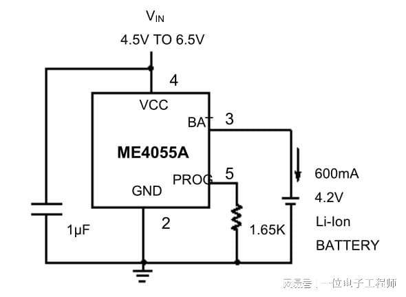 原厂芯片验证：微盟-ME4055A电池充电管理芯片模块设计(图3)