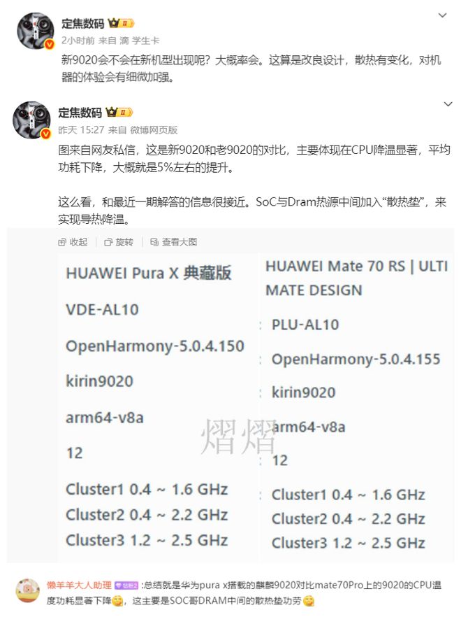 麒麟9020处理器：升级版与原版差距已清晰！(图1)