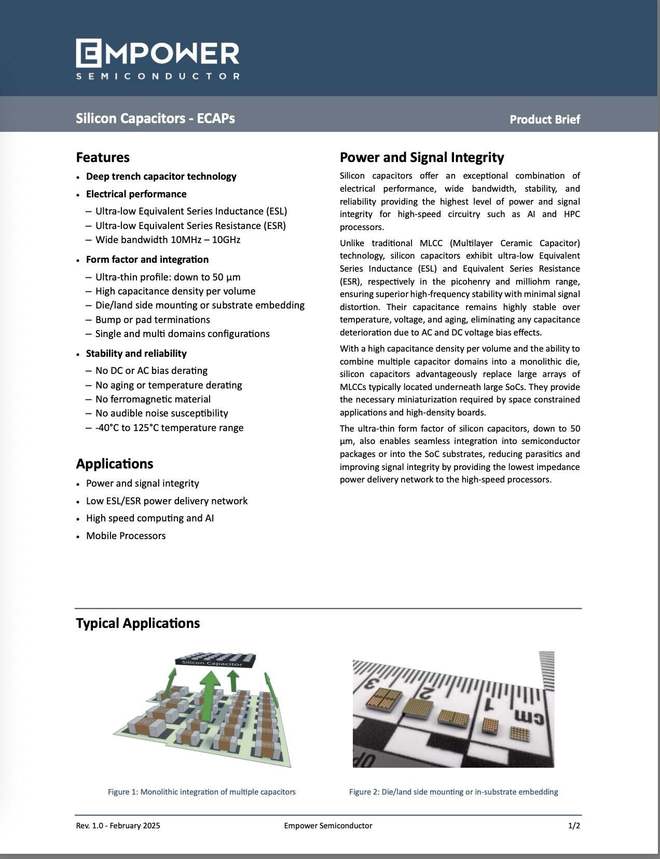 ESL超低EmpowerE-CAP硅电容有效替换处理器应用MLCC电容(图4)