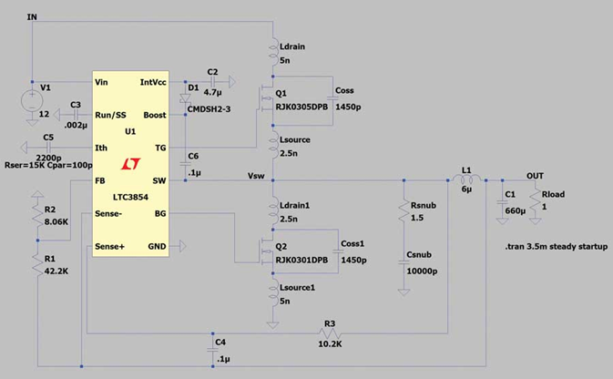 看不见的振铃：利用缓冲电路抑制降压转换器中的寄生效应(图7)